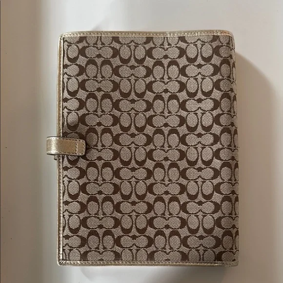 Coach Brown and Gold Office Planner with Signature Monogram - Picture 4 of 4